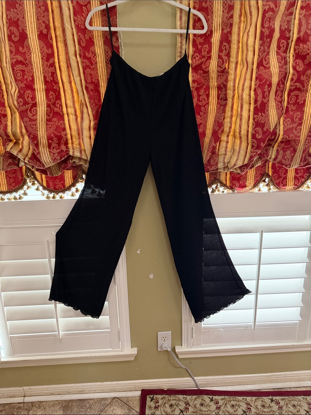 Camila Coelho Black Wide-Leg Jumpsuit with Flared Hem